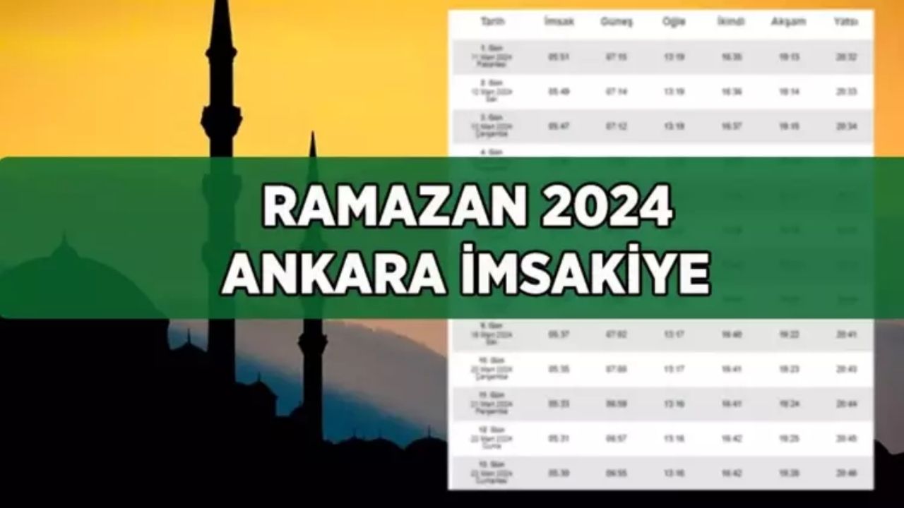 Ankara'da 2024 Ramazan İmsakiyesi Açıklandı İşte Sahur, İftar Ve Teravih Vakitleri!